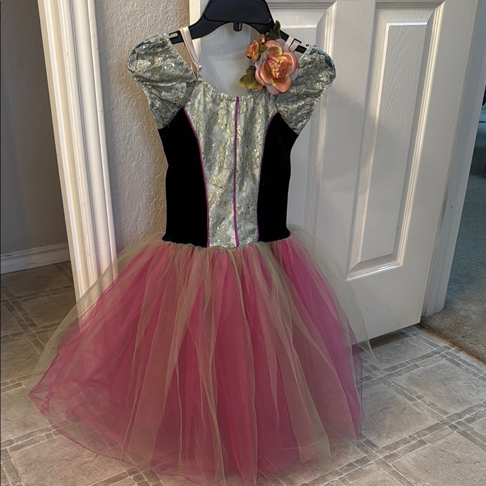 Enchanting Pink and Black ballet Kids Costume